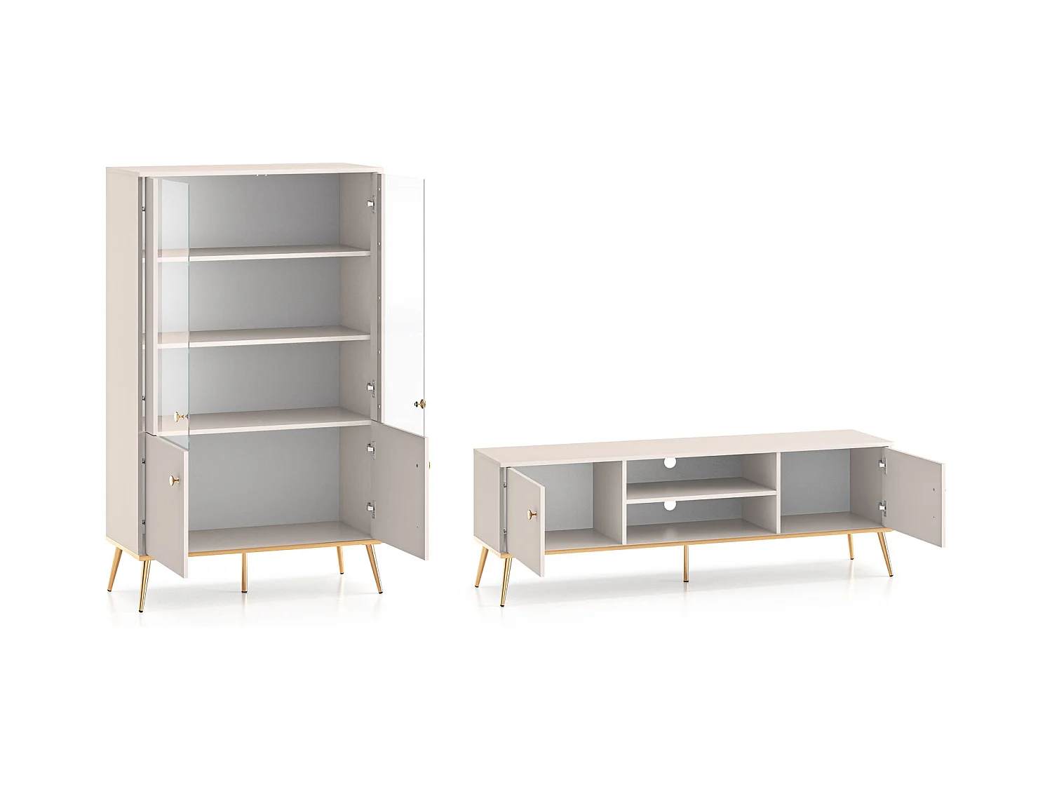 WOHNZIMMER-SET Selgin Kaschmir / Gold 2-teilig