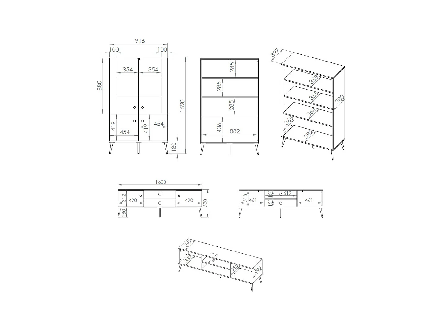 WOHNZIMMER-SET Selgin Kaschmir / Gold 2-teilig
