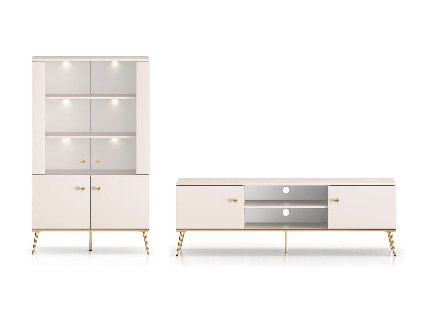 WOHNZIMMER-SET Selgin Kaschmir / Gold 2-teilig