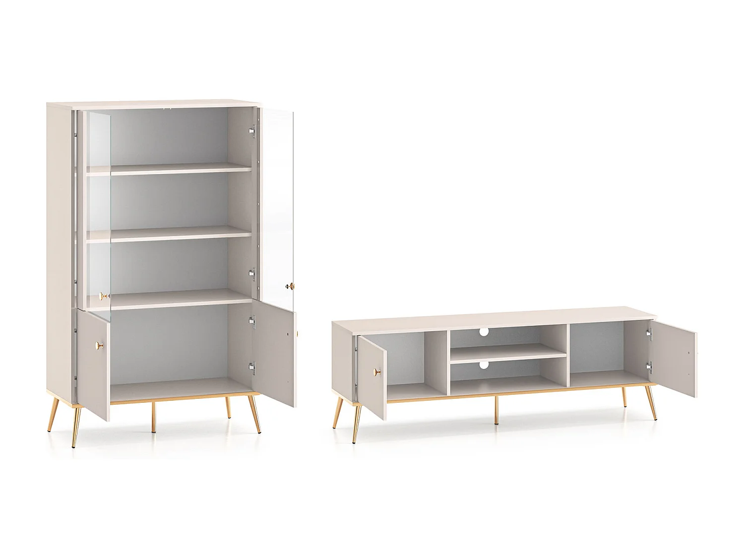 WOHNZIMMER-SET Selgin Kaschmir / Gold 2-teilig