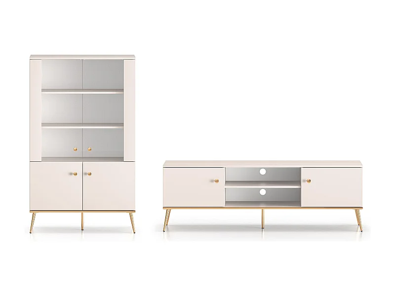 WOHNZIMMER-SET Selgin Kaschmir / Gold 2-teilig