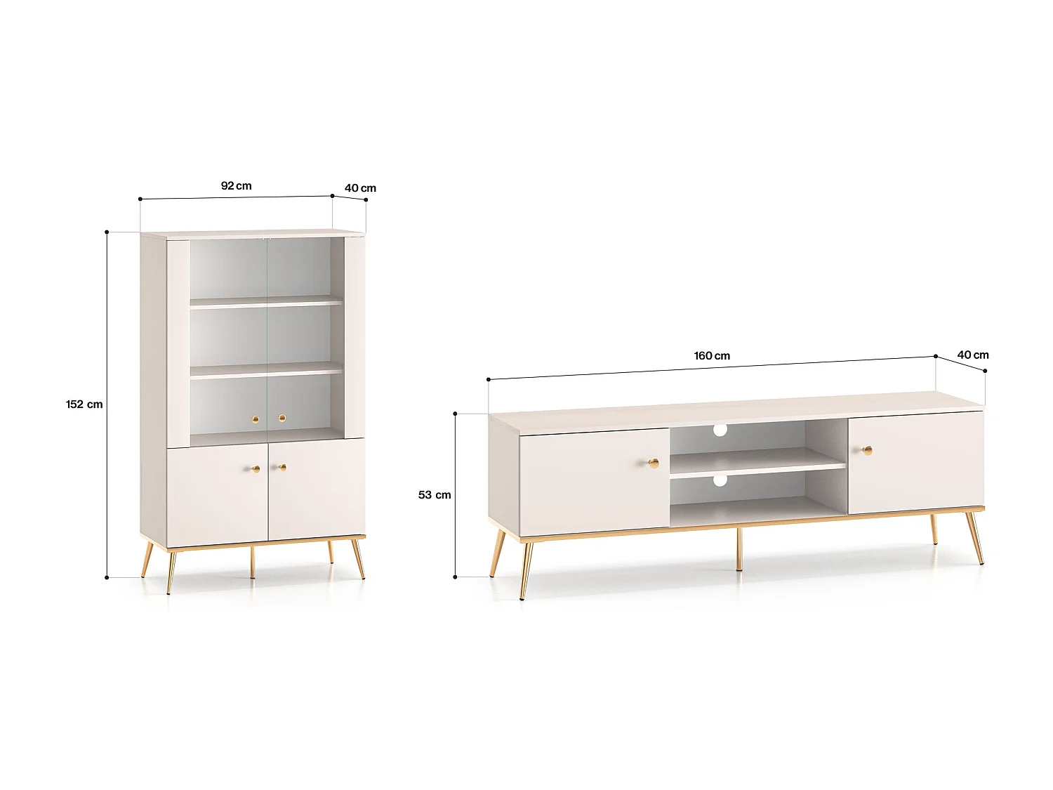 WOHNZIMMER-SET Selgin Kaschmir / Gold 2-teilig