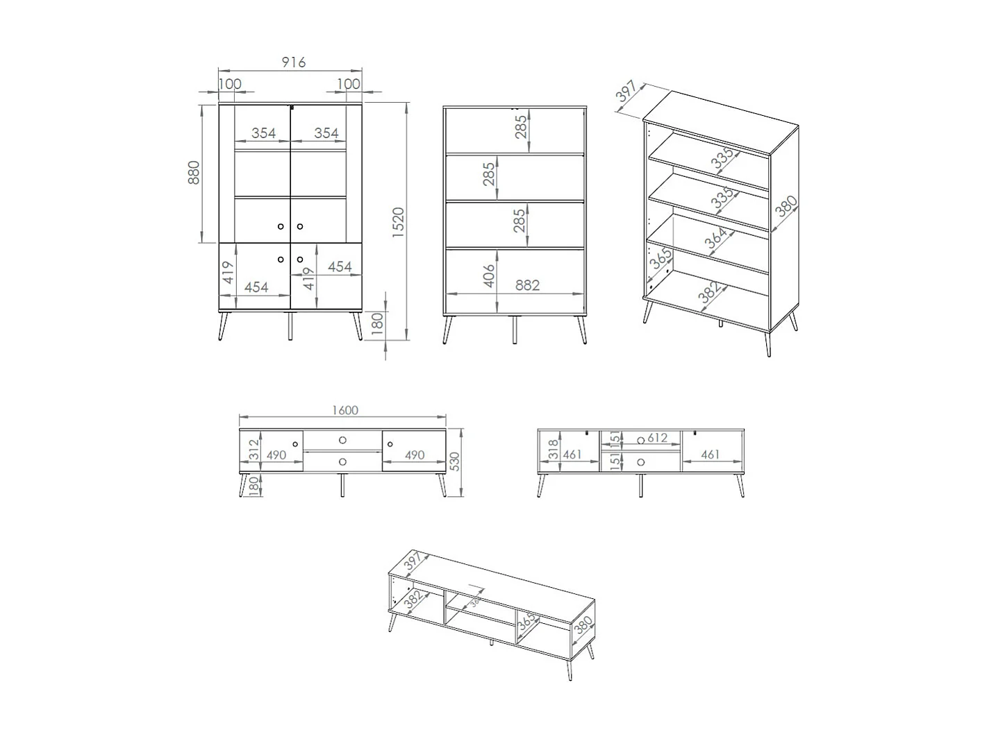 WOHNZIMMER-SET Selgin Kaschmir / Gold 2-teilig