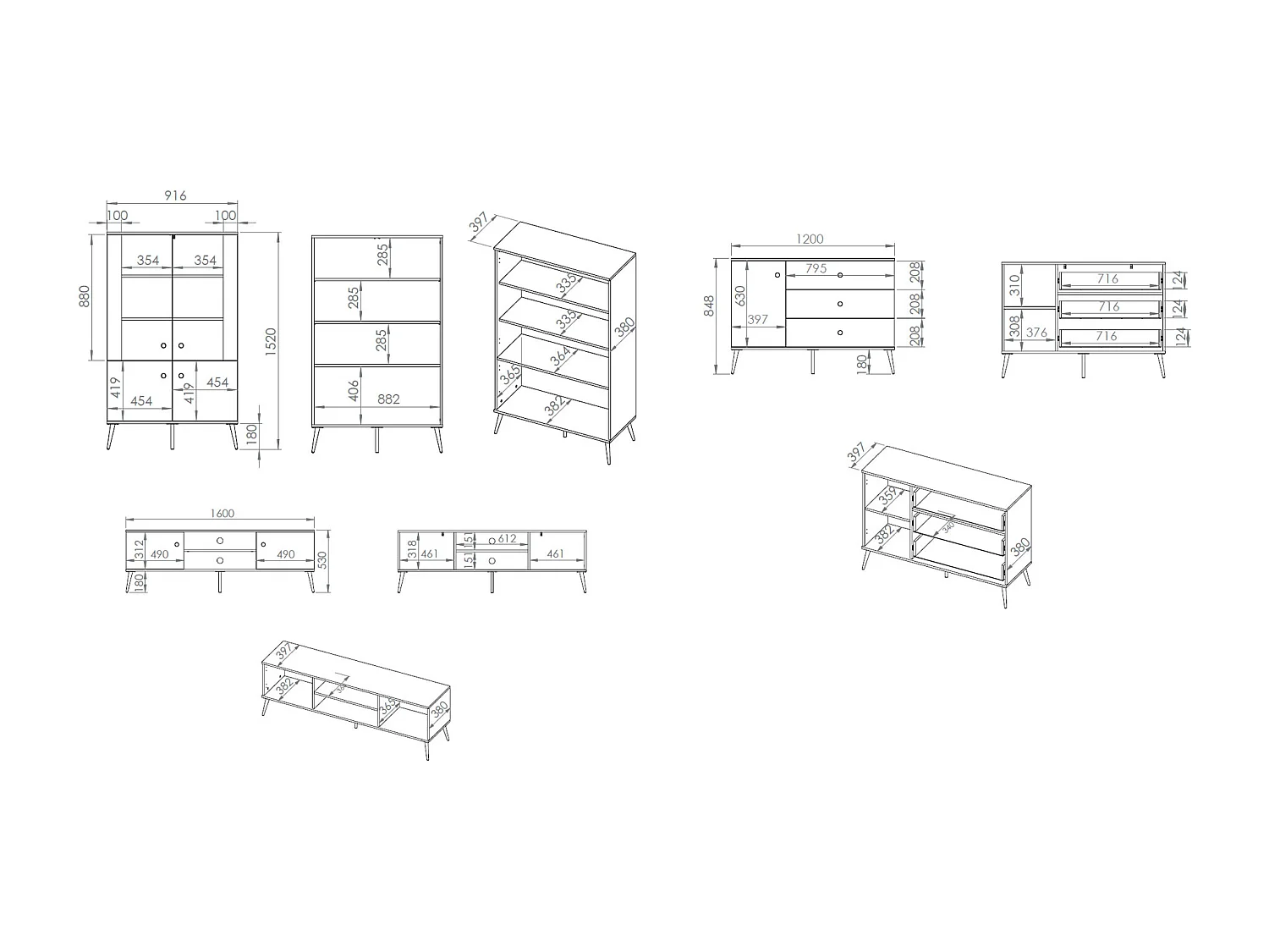 WOHNZIMMER-SET Selgin Kaschmir / Gold 3-teilig