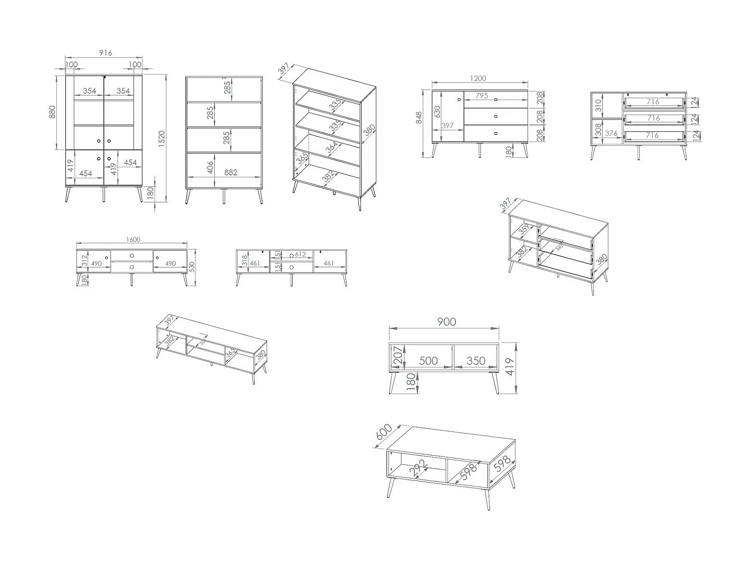 WOHNZIMMER-SET Selgin Kaschmir / Gold 4-teilig