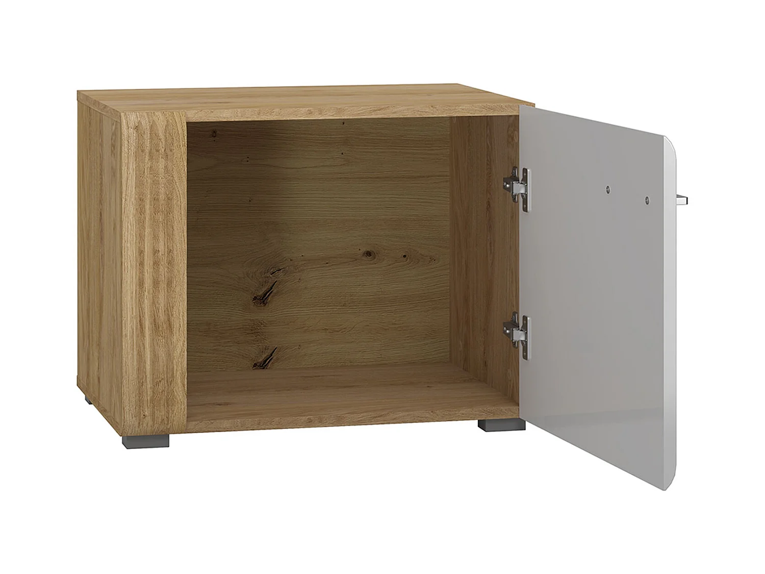 WOHNZIMMER-SET Adagio weiß Hochglanz / Eiche castello 5-teilig