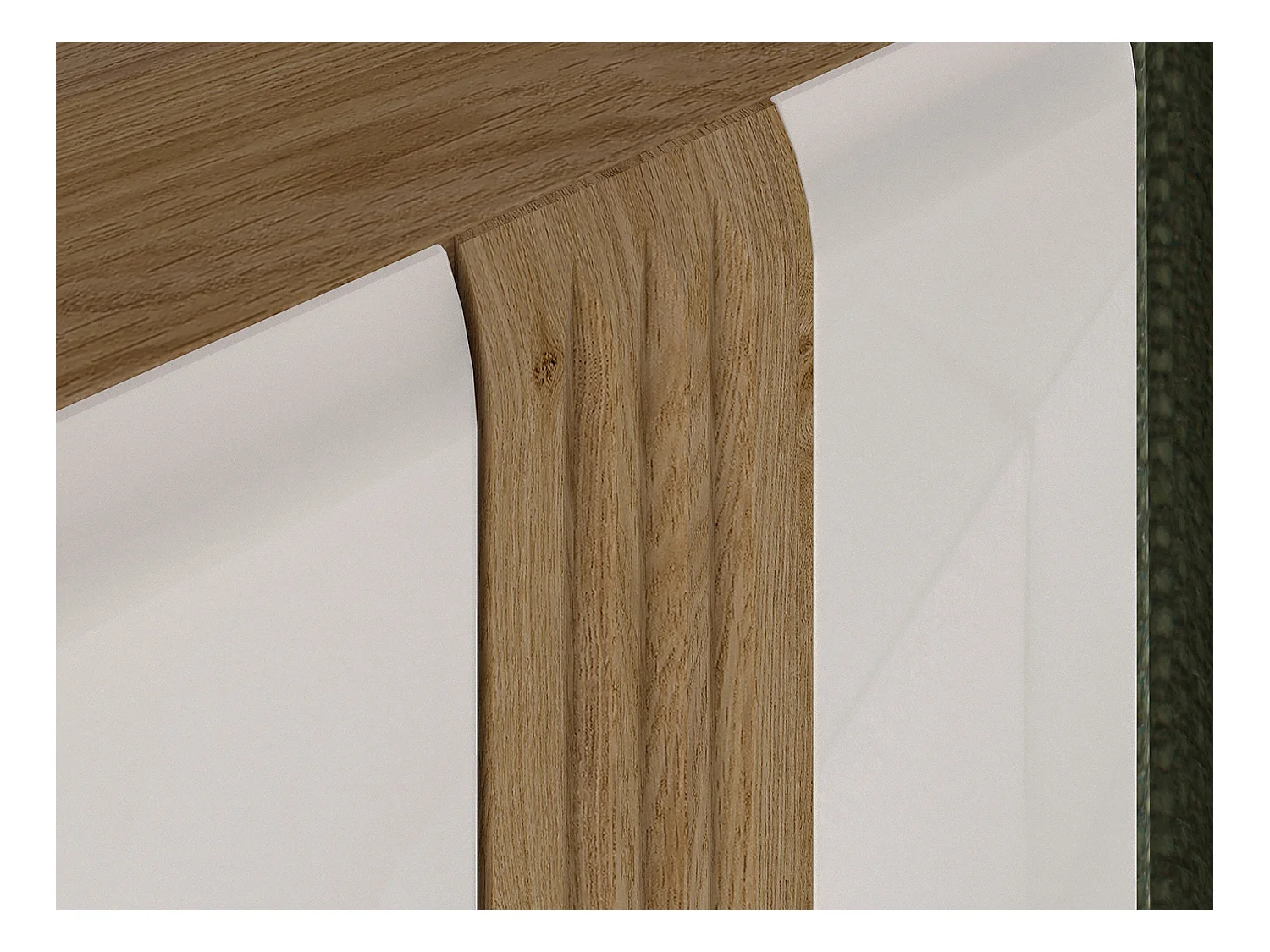 WOHNZIMMER-SET Adagio weiß Hochglanz / Eiche castello 5-teilig