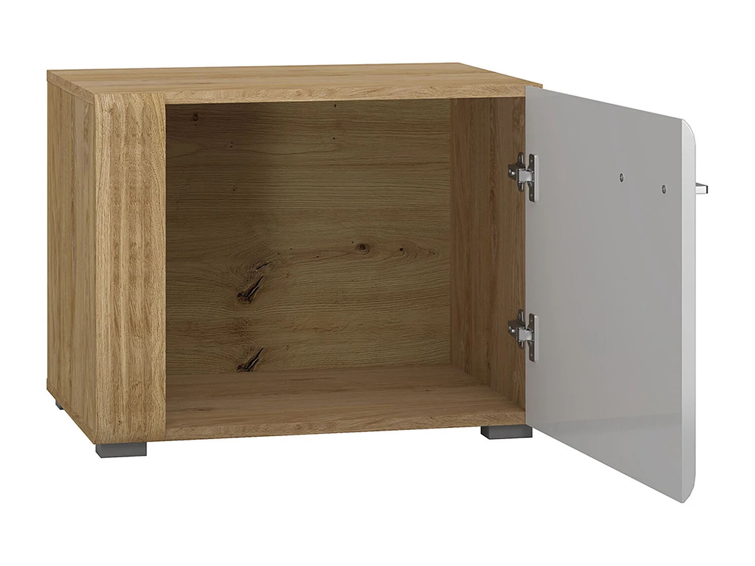 WOHNZIMMER-SET Adagio weiß Hochglanz / Eiche castello 5-teilig