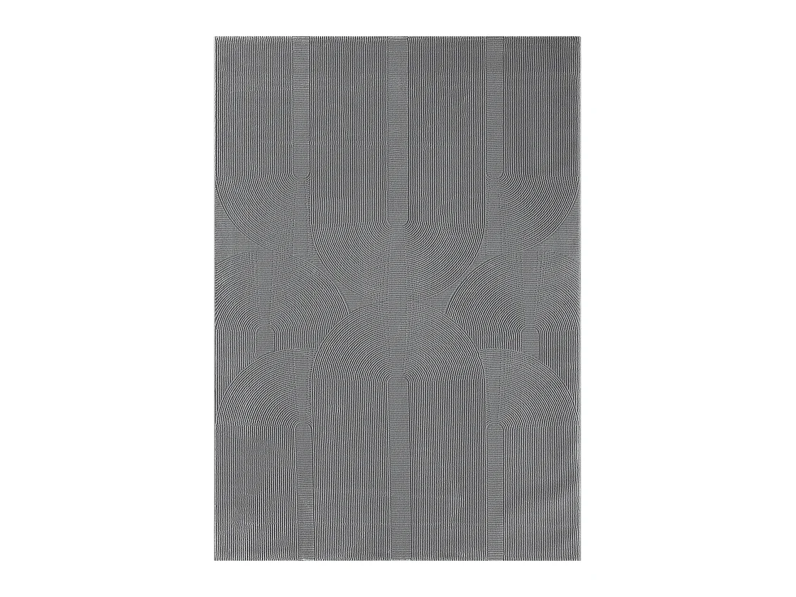 Tapis Lima design salon Moderne Art Curve Durable, Gris, 120 x 170 cm