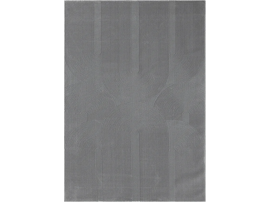 Tapis Lima design salon Moderne Art Curve Durable, Gris, 120 x 170 cm