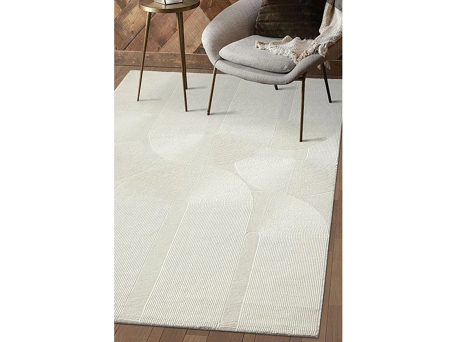 Teppich Lima Design Wohnzimmer Moderner Stil Bogen, Creme, 80 x 300 cm
