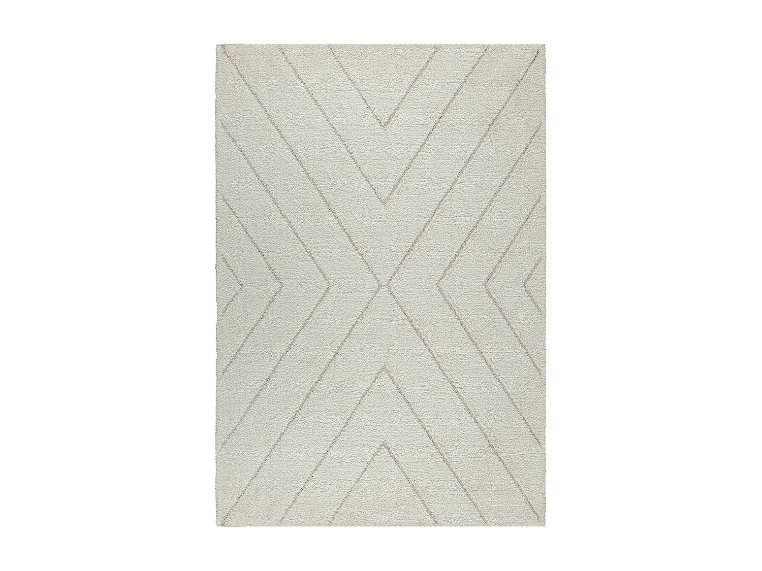 Tappeto Bahar Shaggy motivo triangoli, crema, 160 x 230 cm