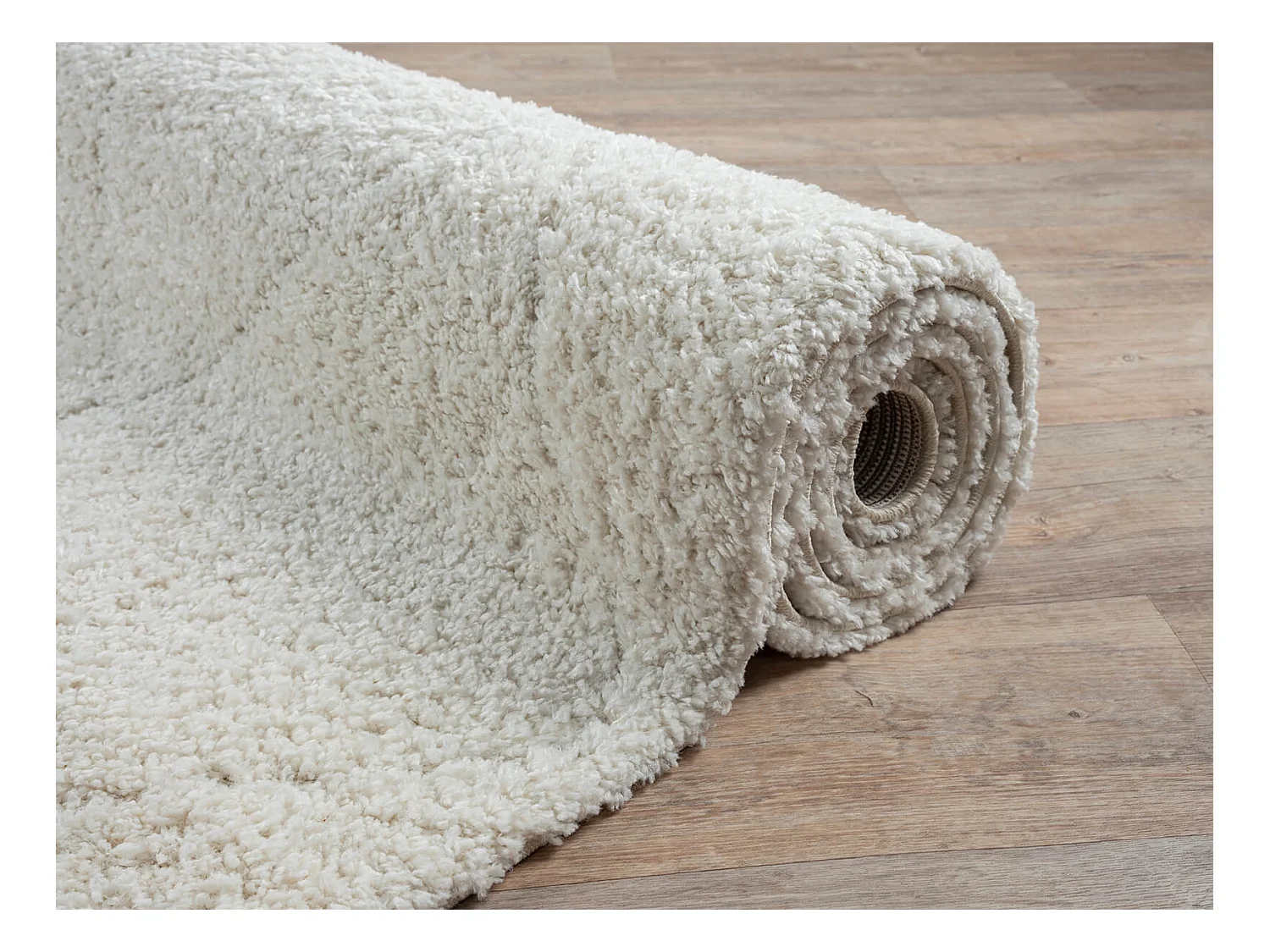 Tapis Bahar Shaggy motif losange, Crème, 240 x 340 cm