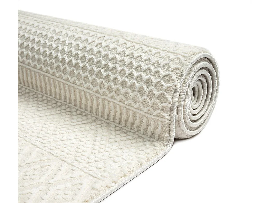 Tapis Lima Design Moderne Style Uni Durable, Crème, 120 x 170 cm