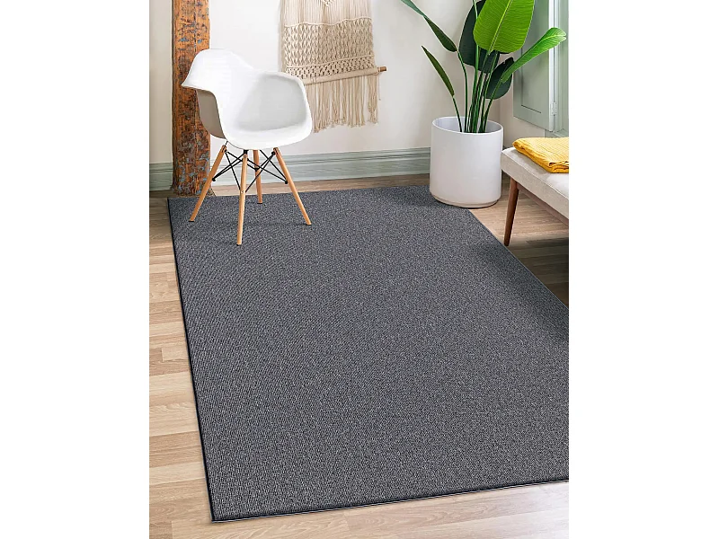 Tapis Natal moderne uni anti-salissures, Anthracite, 200 x 290 cm
