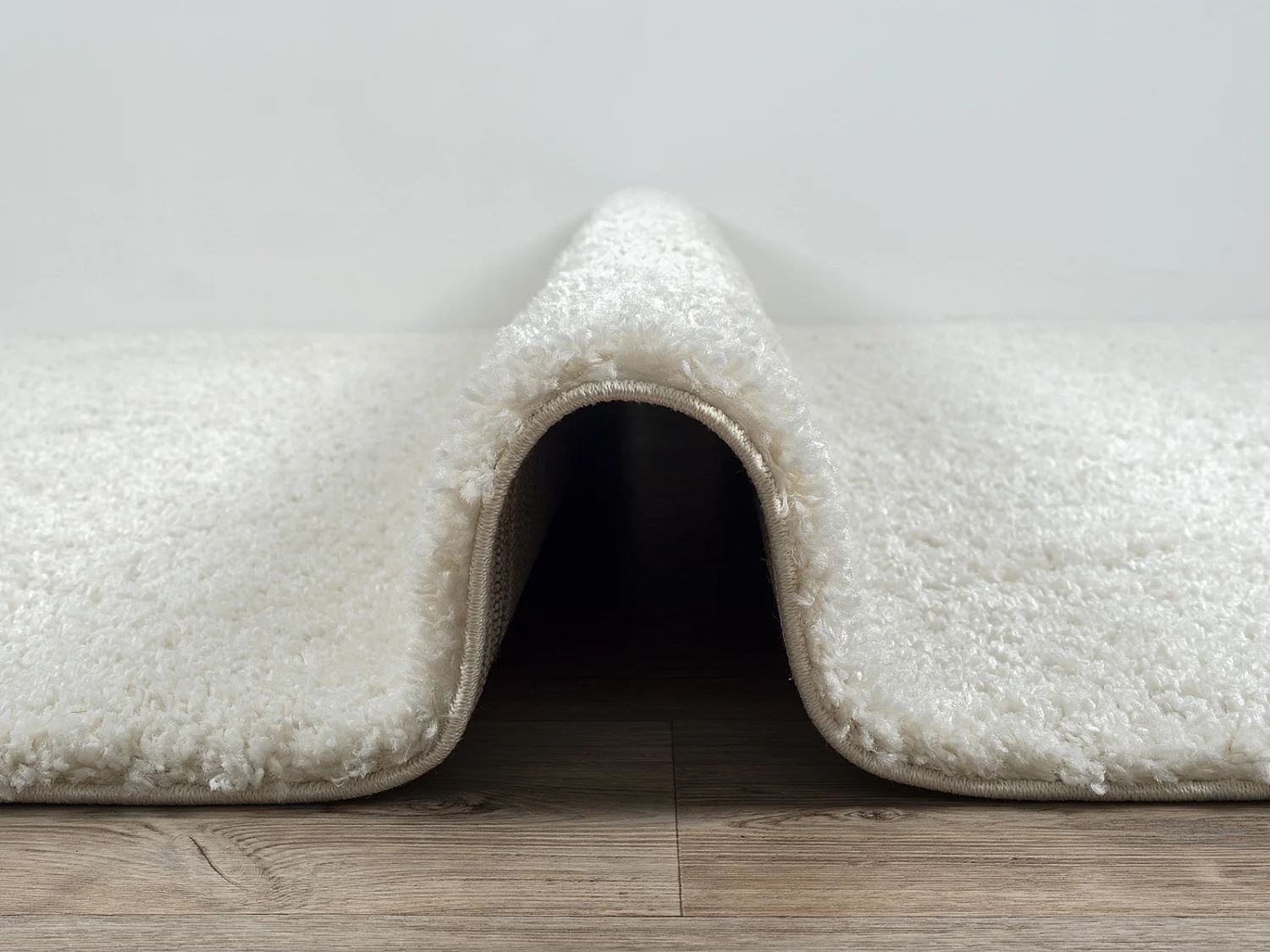 Tapis Bahar Shaggy motif losange, Crème, 160 cm Rond