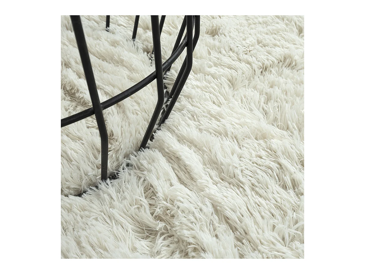 Teppich Soft Shaggy Hochflor, rutschfest, Crème, 120x160 cm