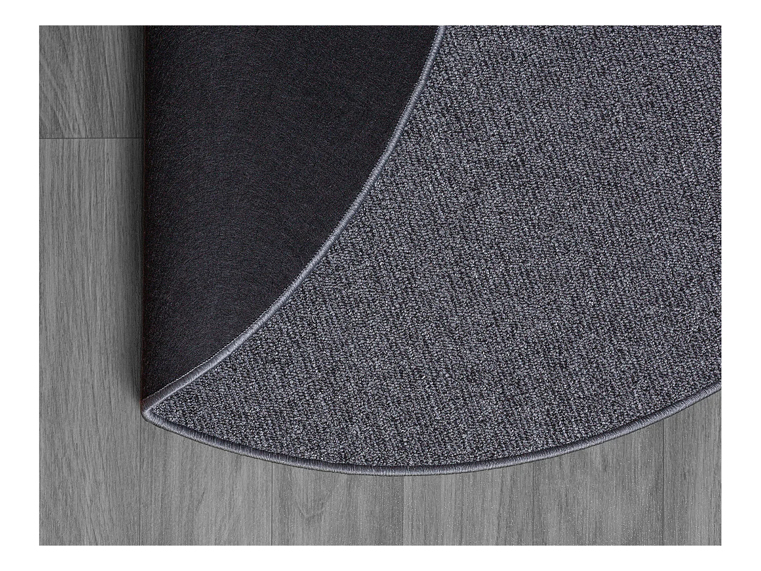 Tapis Natal moderne uni anti-salissures, Anthracite, 80 cm rond