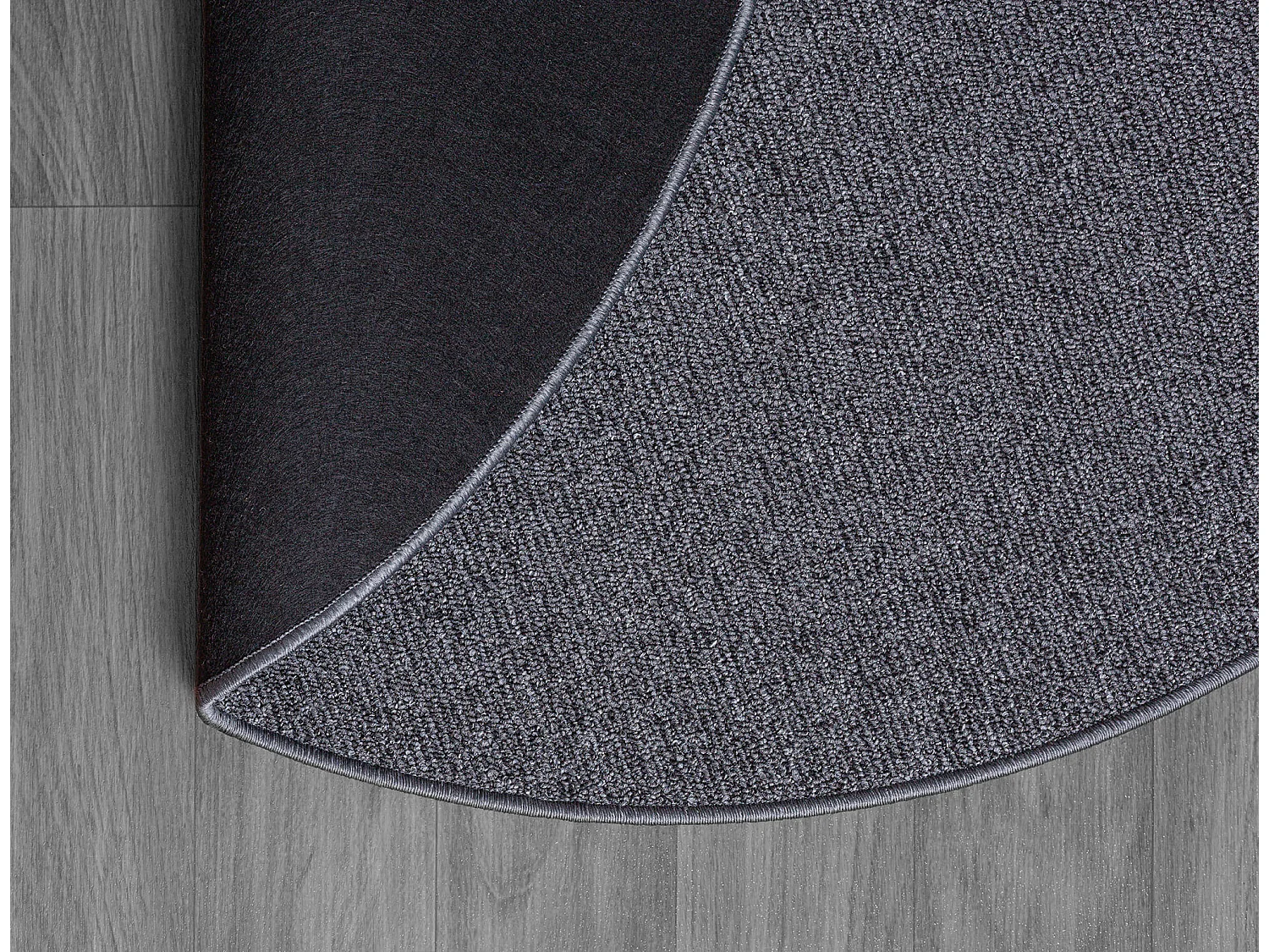 Tapis Natal moderne uni anti-salissures, Anthracite, 80 cm rond