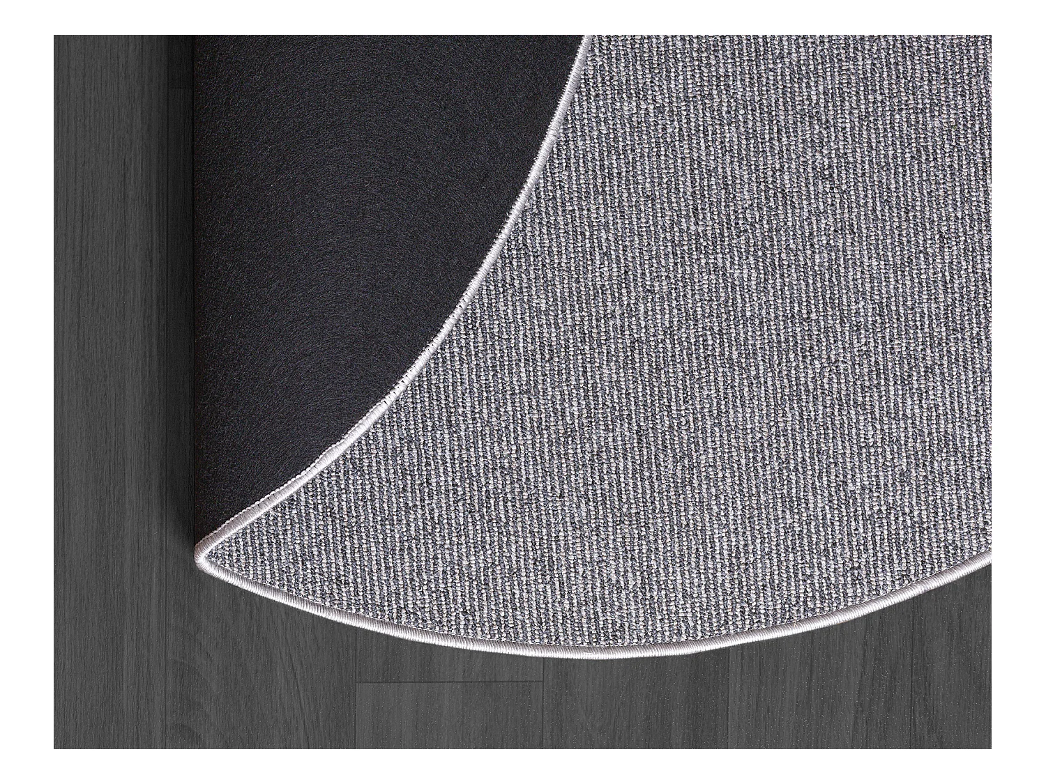 Tapis Natal moderne uni anti-salissures, Gris, 133 cm rond