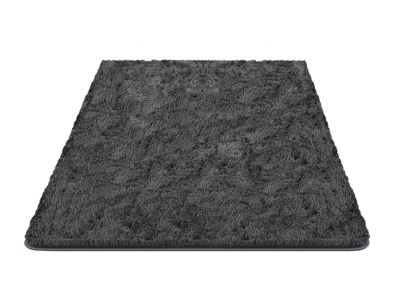 Tapis Soft Shaggy Poils Long Antidérapant, Anthracite, 120x160 cm