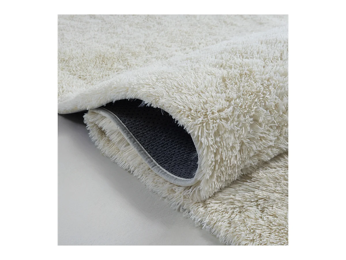 Alfombra Soft Shaggy pelo largo, antideslizante, Crème, 80x150 cm