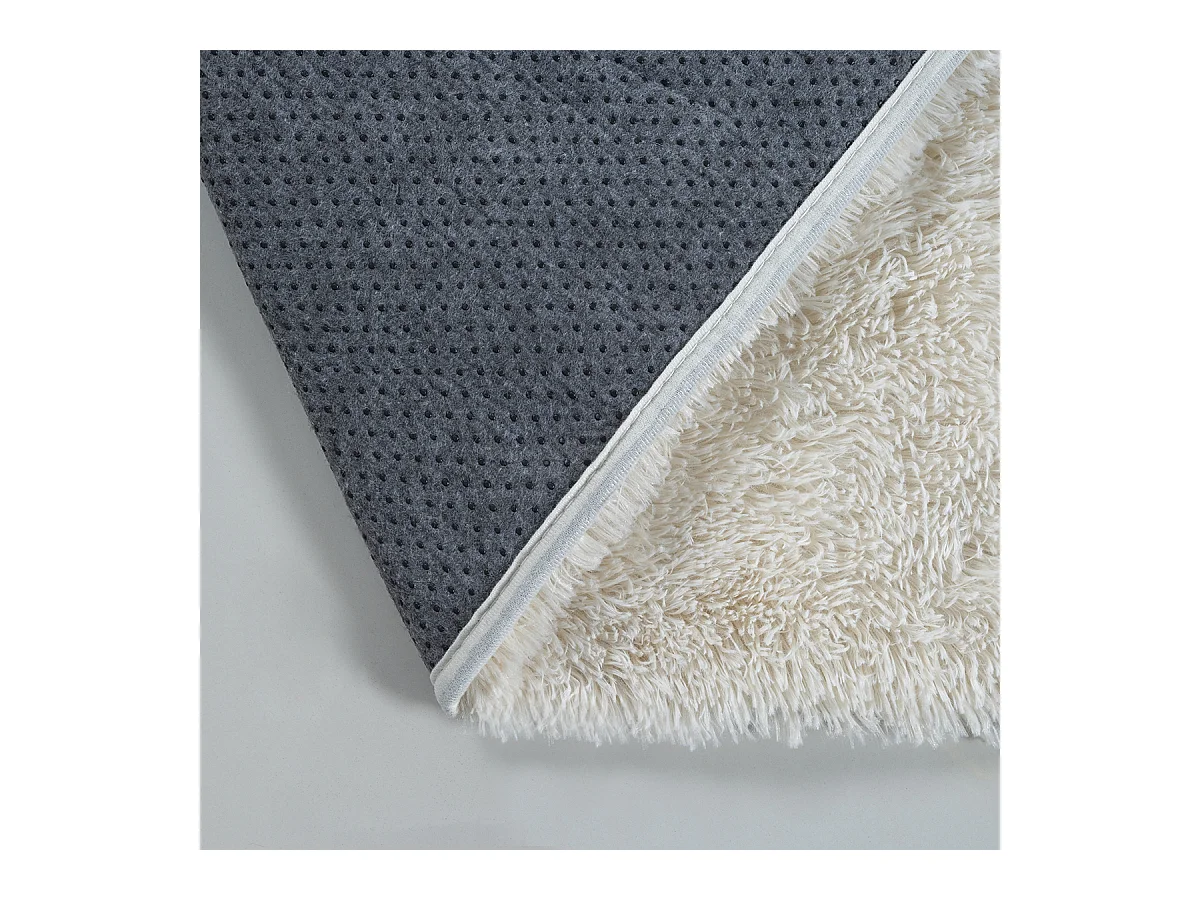 Alfombra Soft Shaggy pelo largo, antideslizante, Crème, 80x150 cm