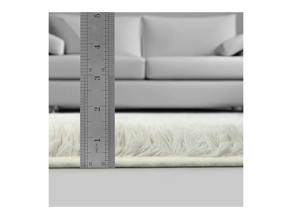 Alfombra Soft Shaggy pelo largo, antideslizante, Crème, 80x150 cm