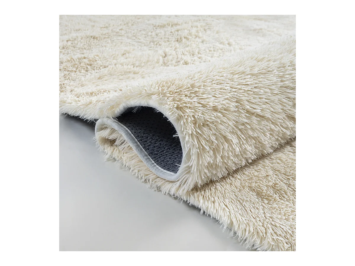 Teppich Soft Shaggy Hochflor, rutschfest, Beige, 240x340 cm