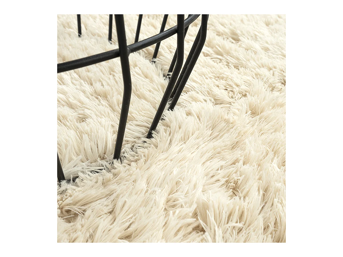 Teppich Soft Shaggy Hochflor, rutschfest, Beige, 240x340 cm