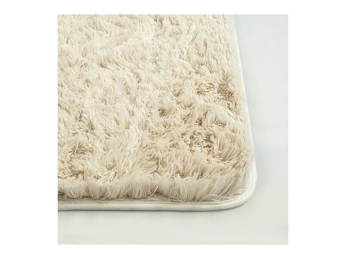 Teppich Soft Shaggy Hochflor, rutschfest, Beige, 240x340 cm