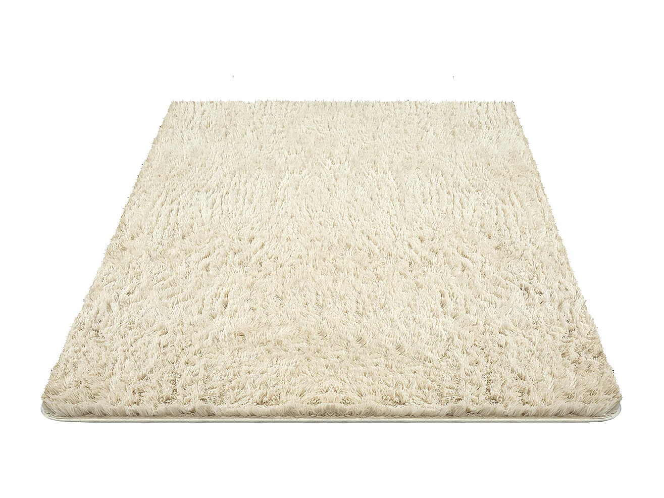 Tapis Soft Shaggy Poils Long Antidérapant, Beige, 240x340 cm