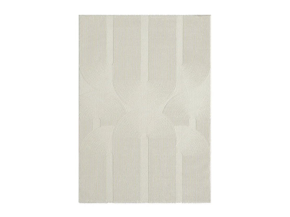 Tapis Lima design salon Moderne Art Curve Durable, Crème, 160 x 230 cm