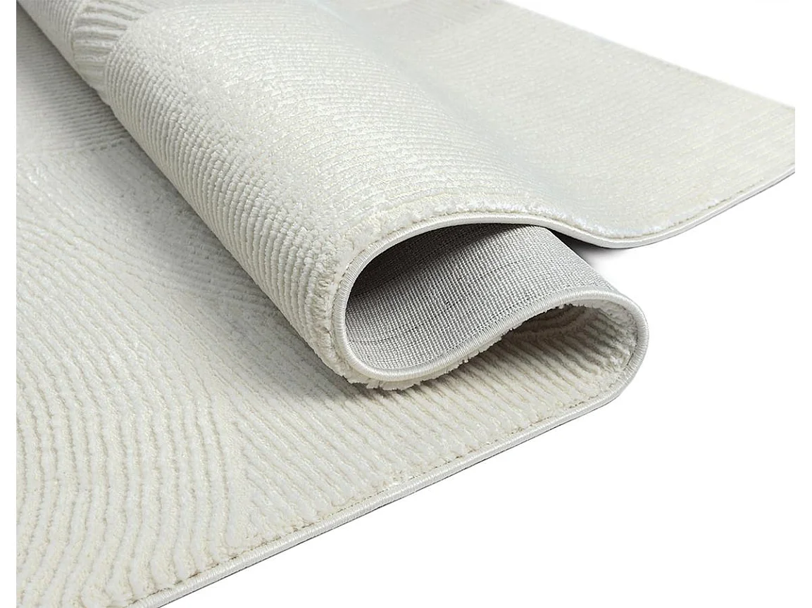 Tapis Lima design salon Moderne Art Curve Durable, Crème, 160 x 230 cm