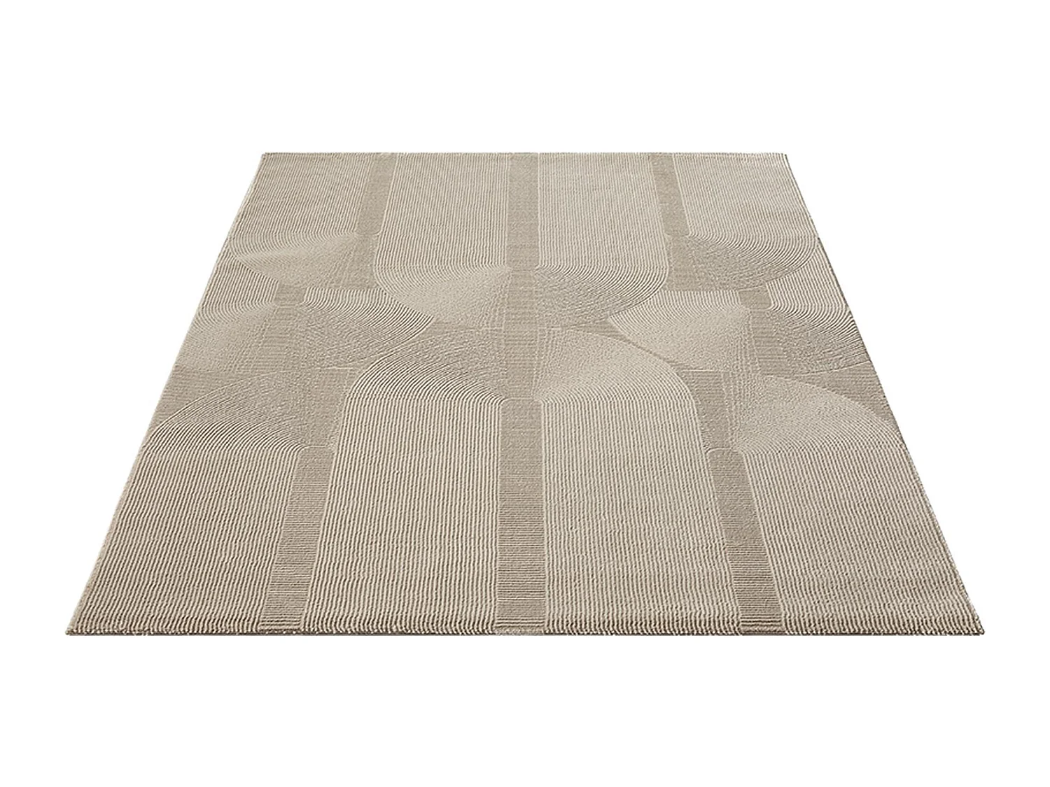 Tapis Lima design salon Moderne Art Curve Durable, Beige, 120 x 170 cm