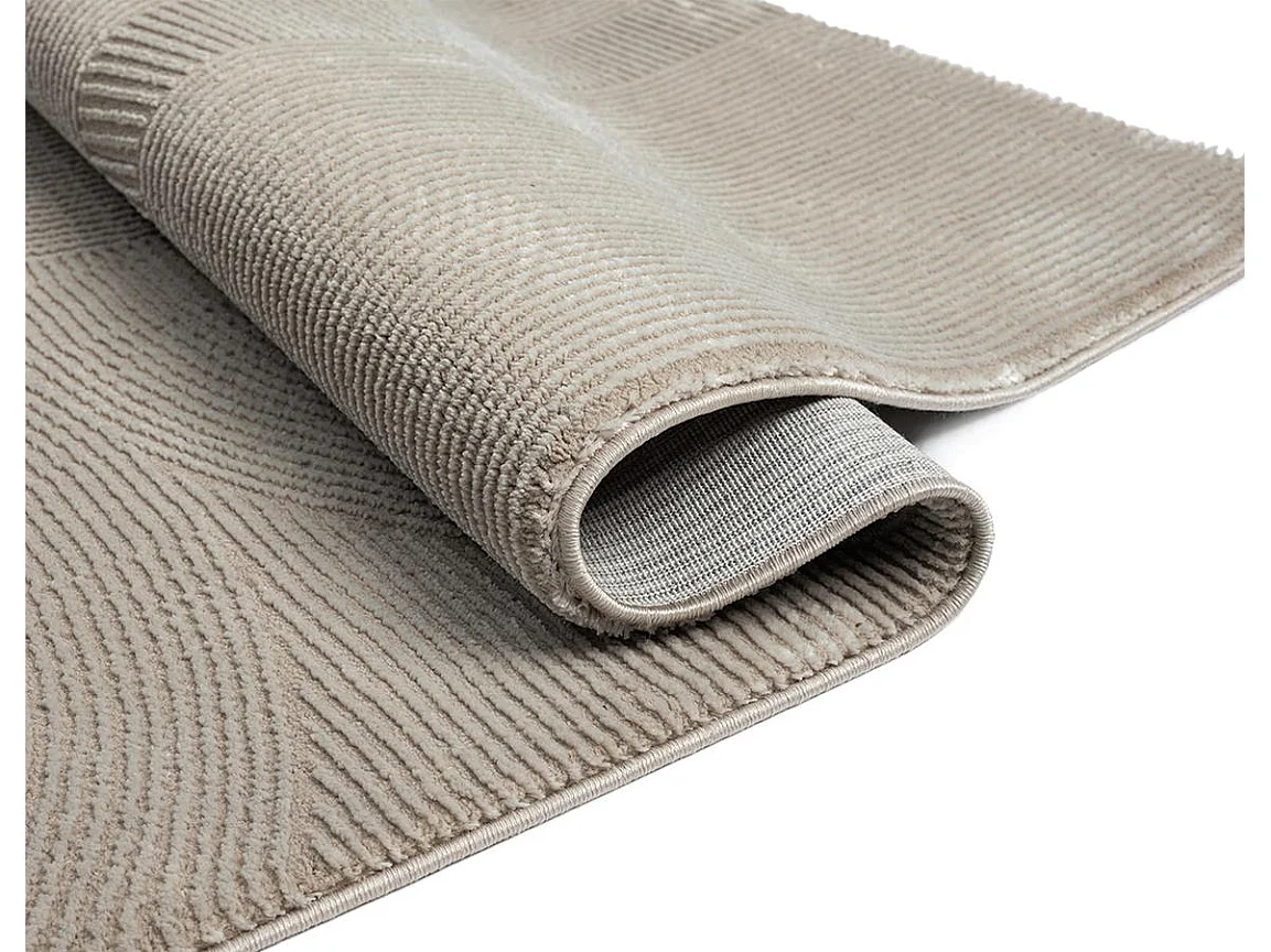 Tapis Lima design salon Moderne Art Curve Durable, Beige, 120 x 170 cm