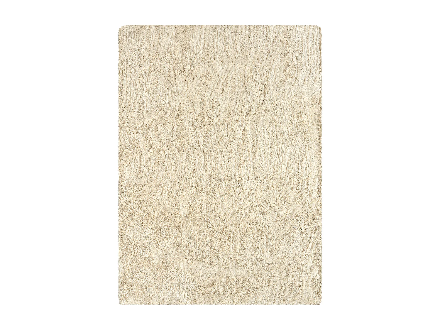 Tapis Soft Shaggy Poils Long Antidérapant, Beige, 120 cm rond