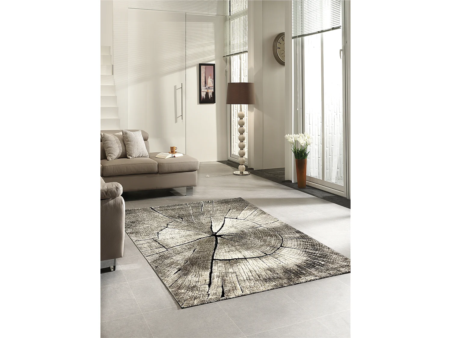 Tapis Marla Design Moderne Arbre, Nature, 160 cm rond
