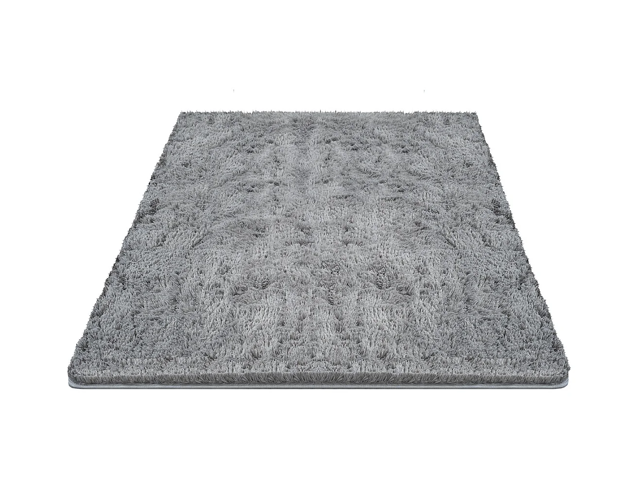 Teppich Soft Shaggy Hochflor, rutschfest, Grau, 120 cm rund