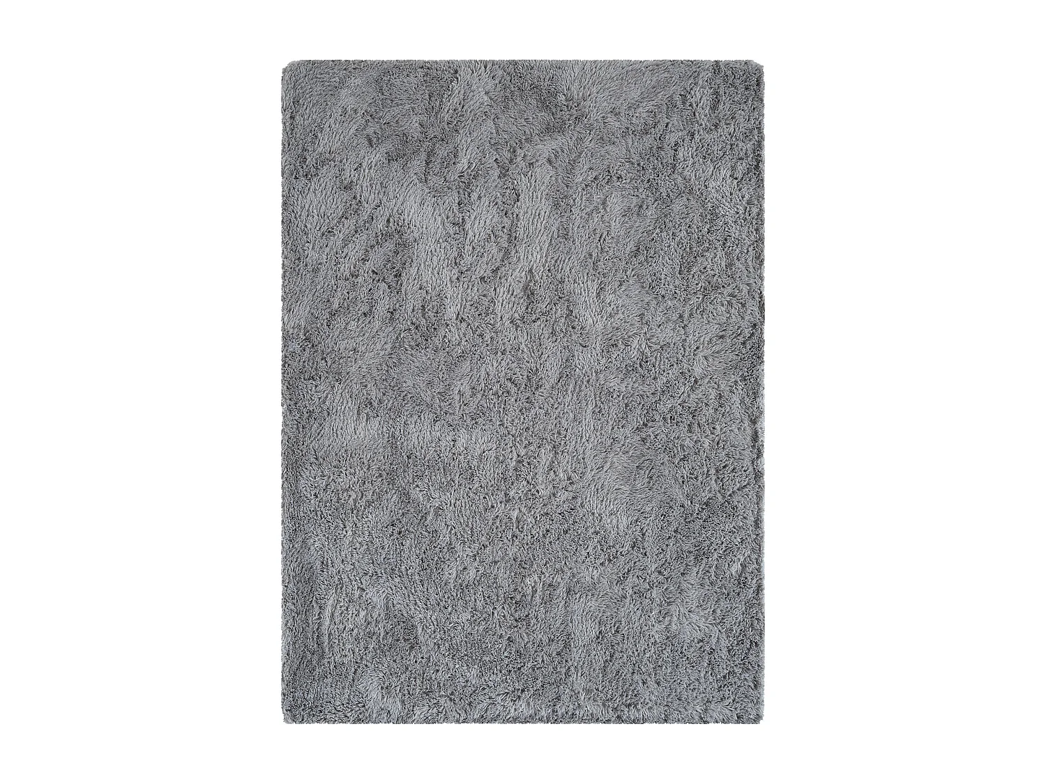 Tapis Soft Shaggy Poils Long Antidérapant, Gris, 120 cm rond