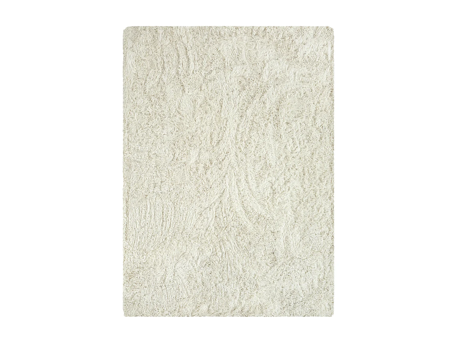 Tapis Soft Shaggy Poils Long Antidérapant, Crème, 120 cm rond