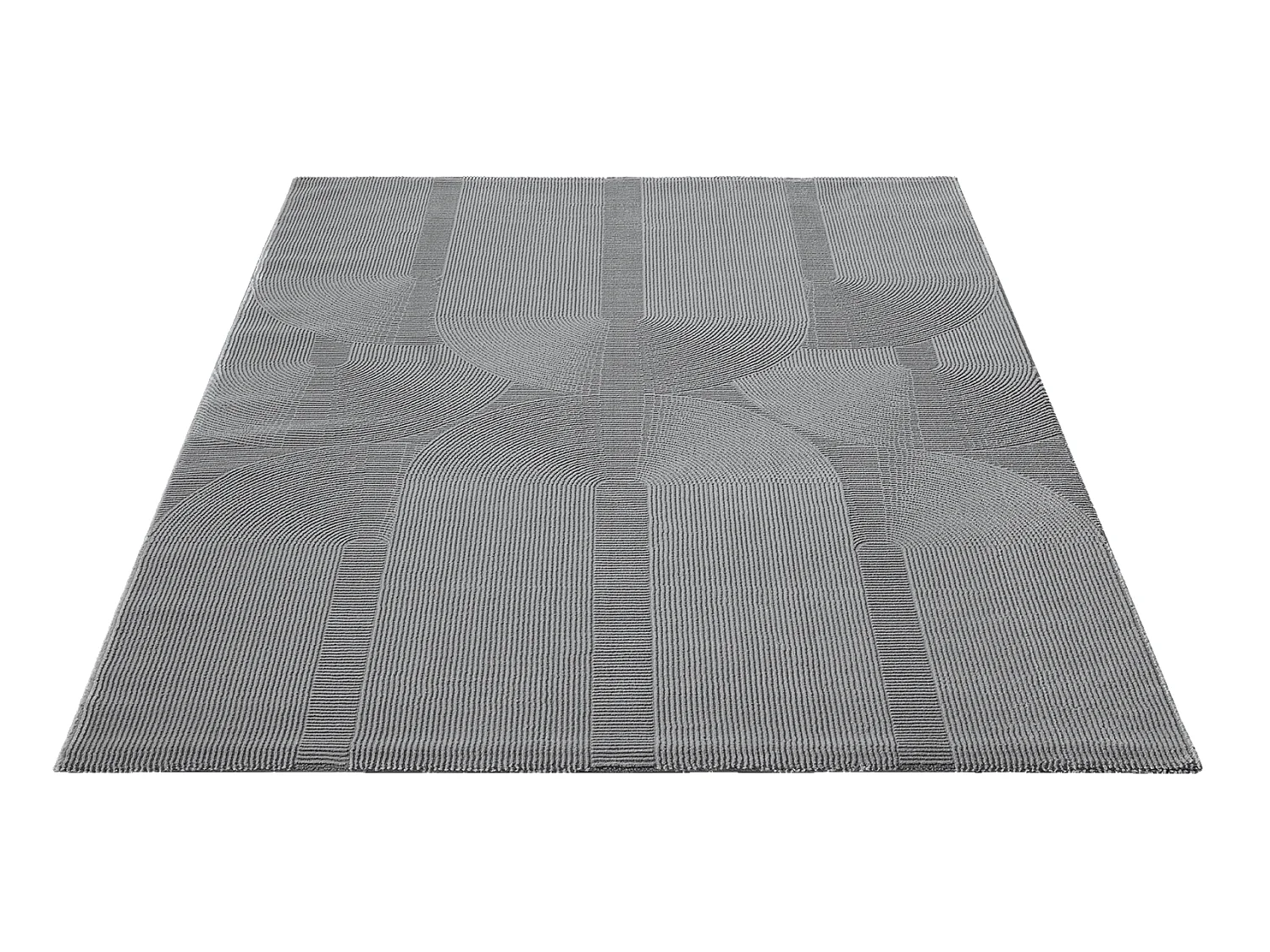 Tapis Lima design salon Moderne Art Curve Durable, Gris, 160 x 230 cm