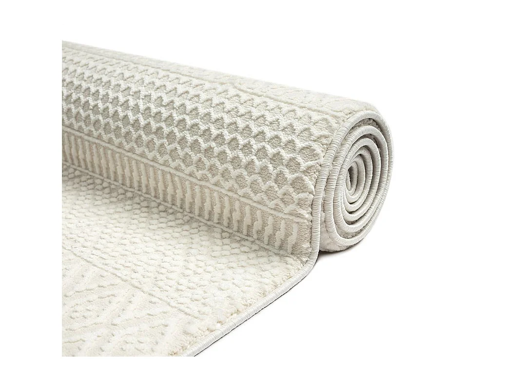 Tapis Lima Design Moderne Style Uni Durable, Crème, 80 x 150 cm