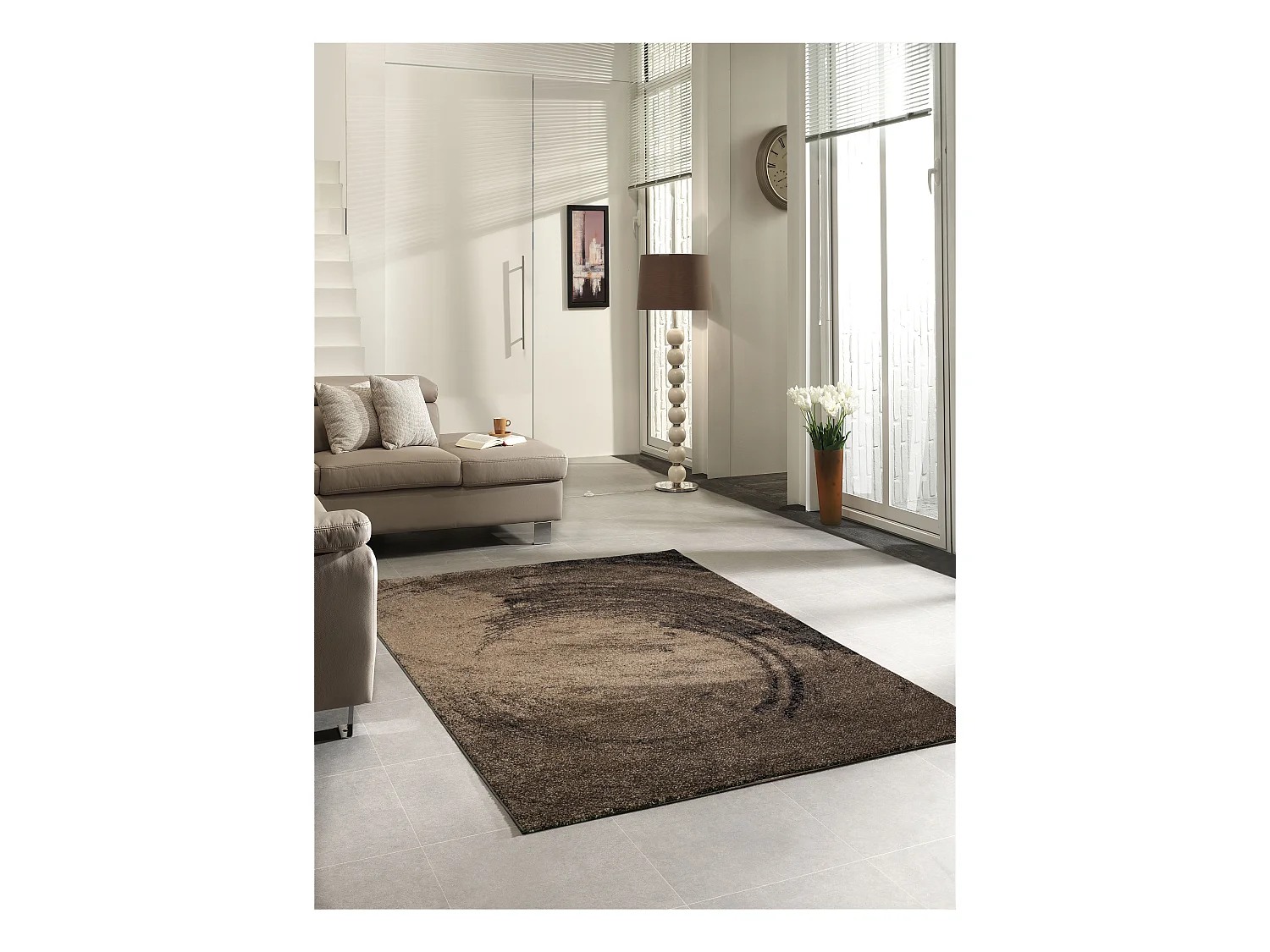 Tapis Marla Moderne Abstrait Design, Marron, 160x230 cm
