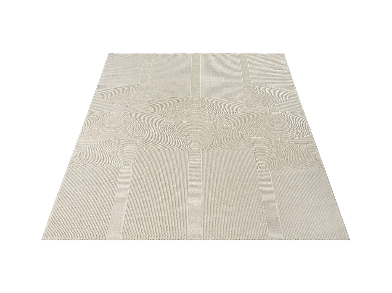 Tapis Lima design salon Moderne Art Curve Durable, Beige clair, 200 x 290 cm