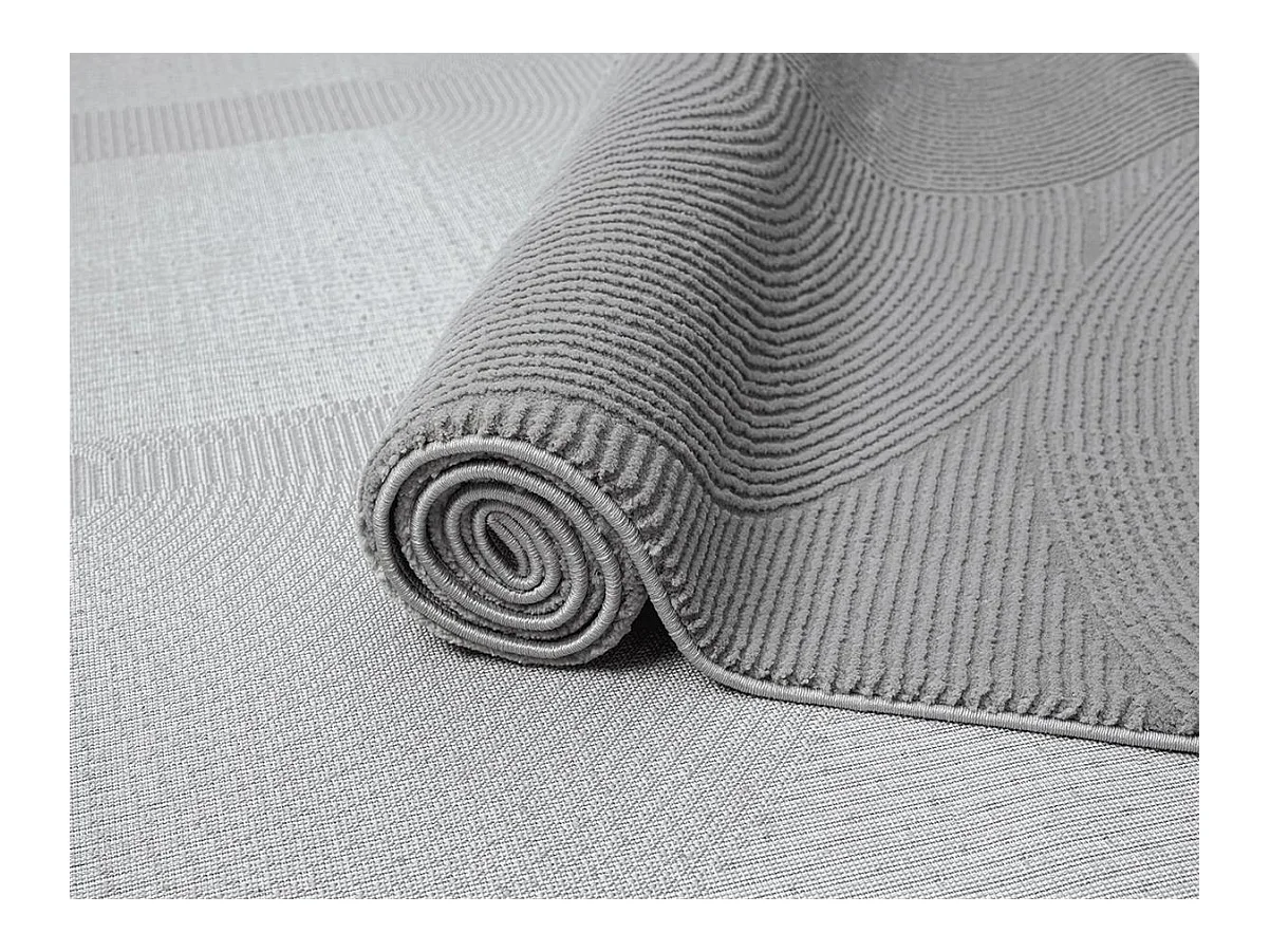 Tapis Lima design salon Moderne Art Curve Durable, Gris, 80 x 150 cm