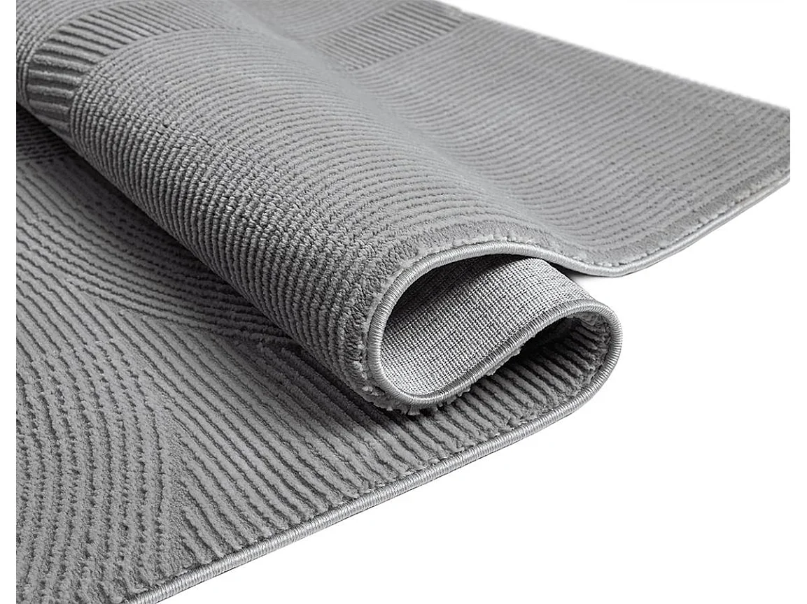 Tapis Lima design salon Moderne Art Curve Durable, Gris, 80 x 150 cm