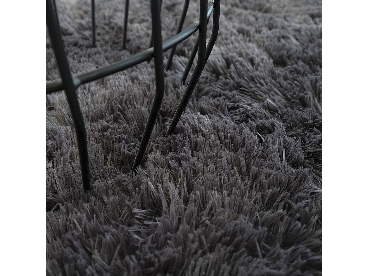 Tapis Soft Shaggy Poils Long Antidérapant, Anthracite, 80x150 cm