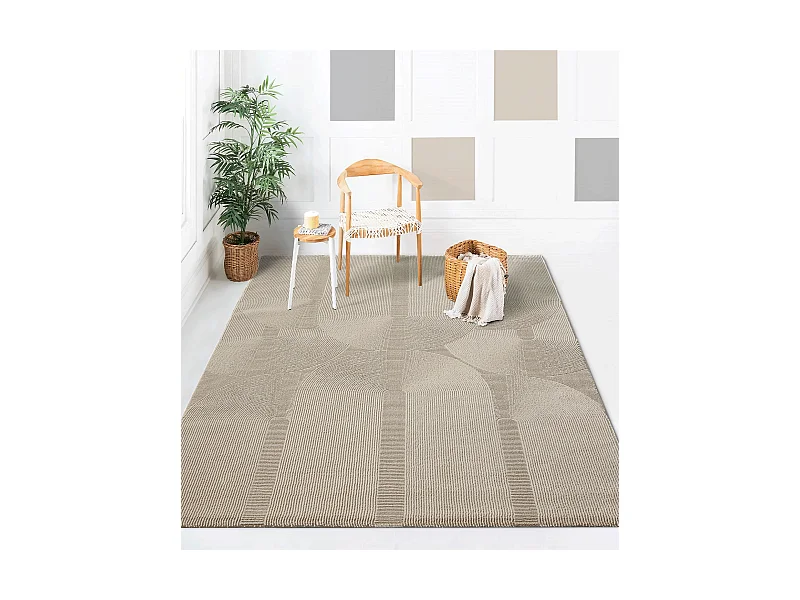 Teppich Lima Design Wohnzimmer Moderner Stil Bogen, Beige, 160 x 230 cm