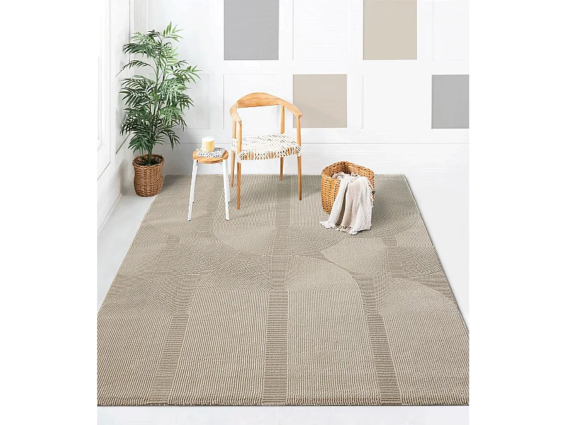 Teppich Lima Design Wohnzimmer Moderner Stil Bogen, Beige, 160 x 230 cm